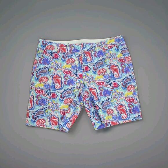 Talbots Womens Sz 6 Seaside Beach Hawaiian Print The Weekend Chino Shorts - Picture 1 of 6